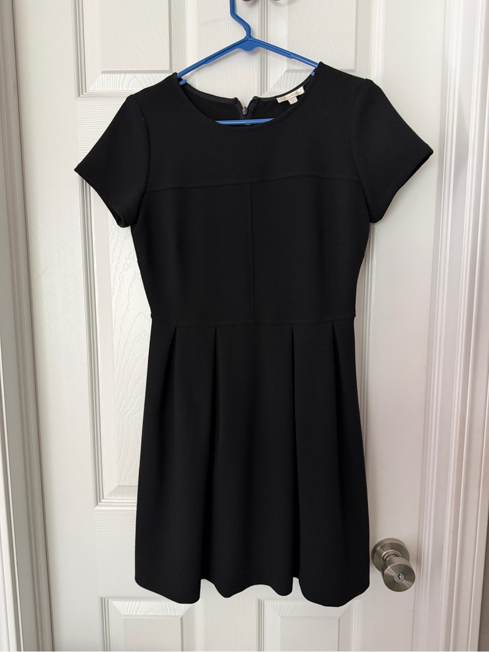 Shoshanna Black Short-Sleeve Fit-and-Flare Dress